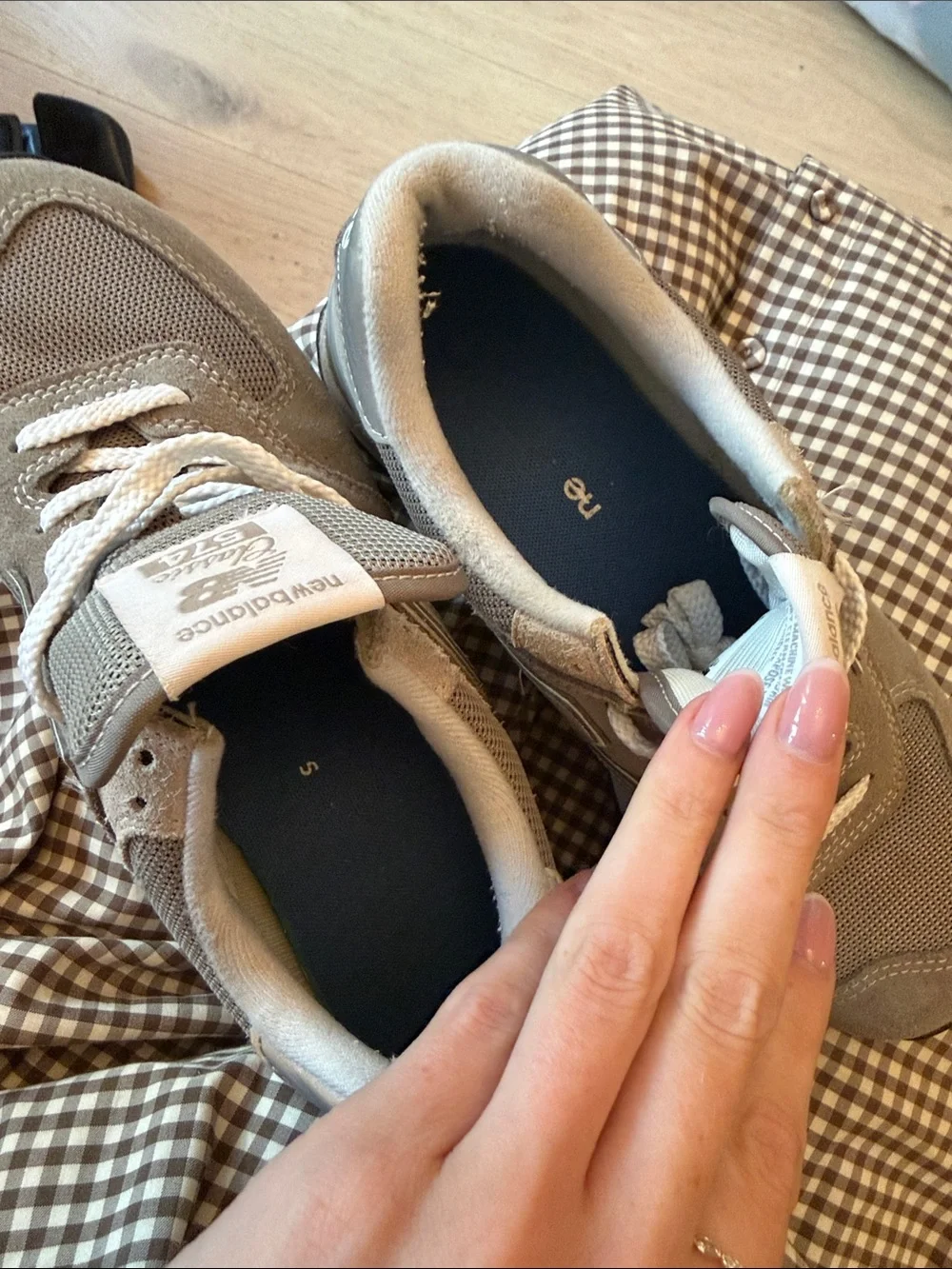 New Balance grey and light grey 574 Core sneakers